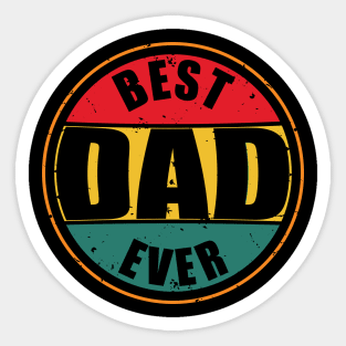 Best Dad Ever Sunset Color Sticker